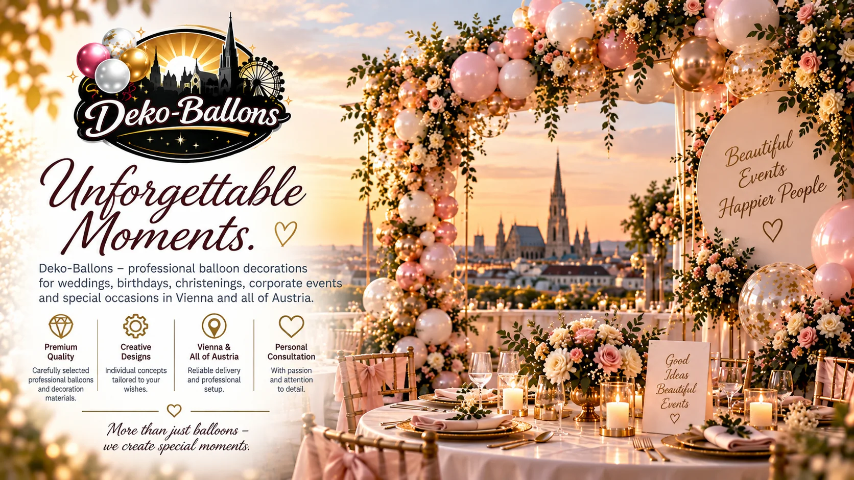 Deko-Ballons professional balloon decorations for celebrations and events in Vienna