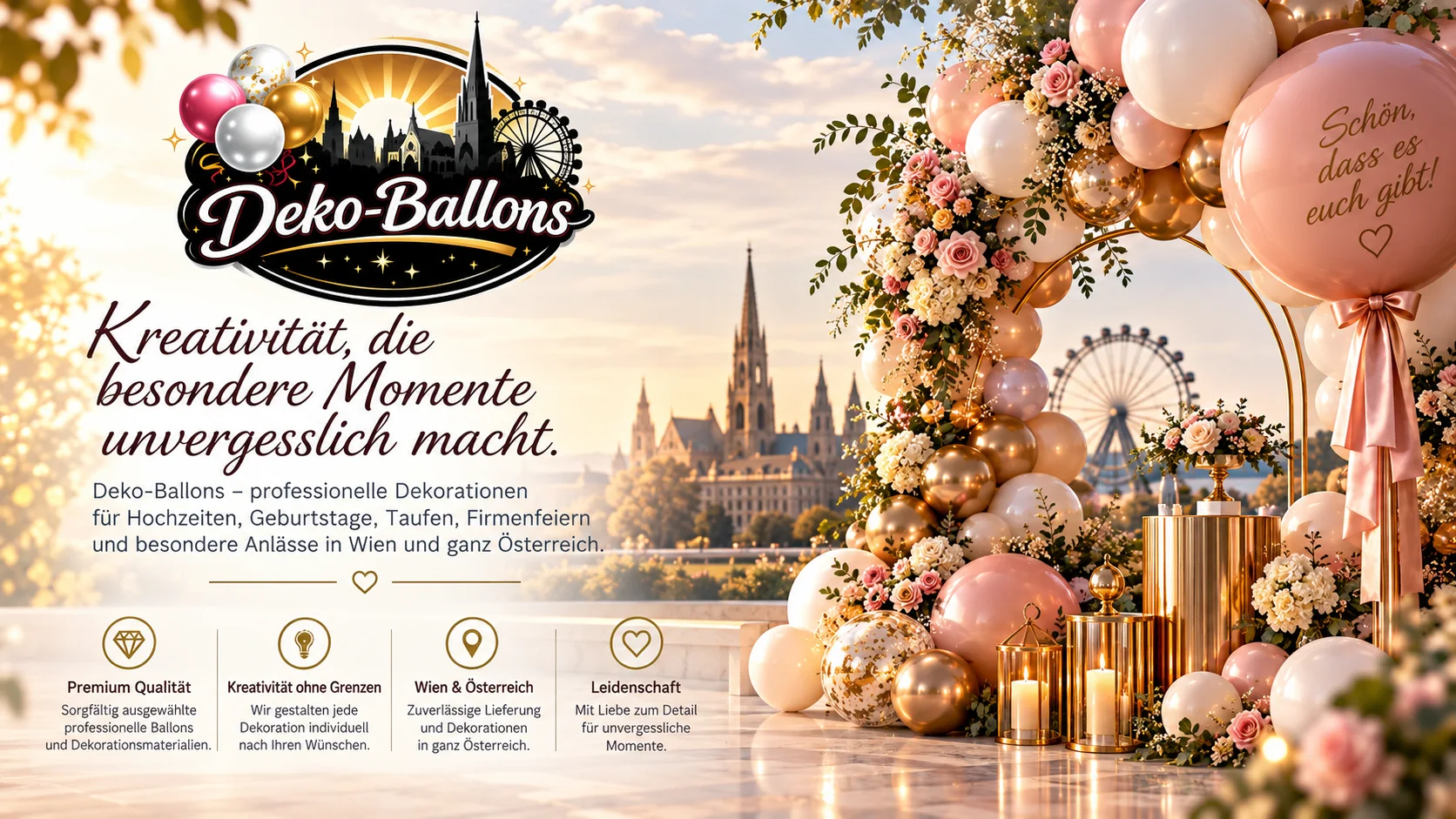 Deko-Ballons professionelle Ballondekoration für Feiern und Events in Wien
